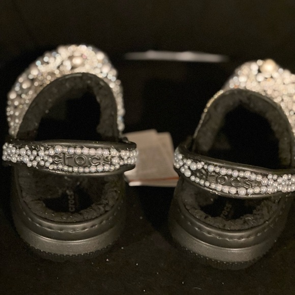CROCS Black and Silver Embellished Sandals CUSTOM - Picture 2 of 3